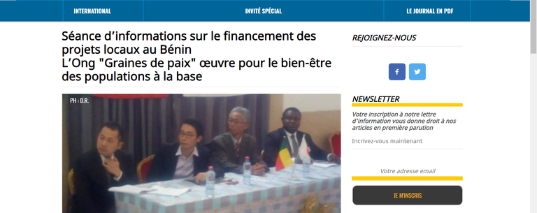Bénin : une séance d’information organisée par Graines de Paix et l ...
