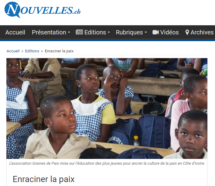 Nouvelles.ch - Zoom sur l'action de Graines de Paix en Côte d'Ivoire, 1/2015